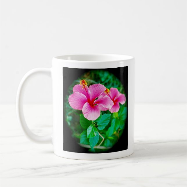 Lycklig hibiskuskaffemugg kaffemugg (Vänster)
