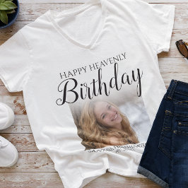 Lycklig Himmelska födelsedagsfotominnesmärke T-Shi T Shirt