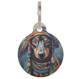 Lycklig Hippie Dachshund anpassade Djurbricka