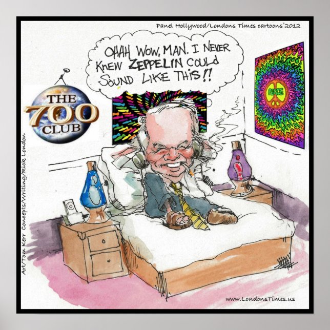 Lycklig Hippie Funny Poster av LT Tecknads (Framsidan)