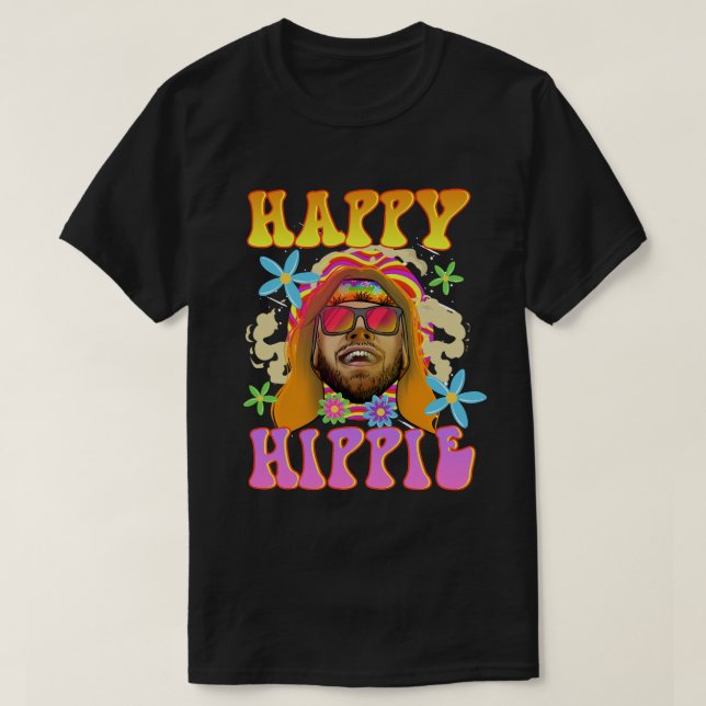 Lycklig Hippie T Shirt (Design framsida)