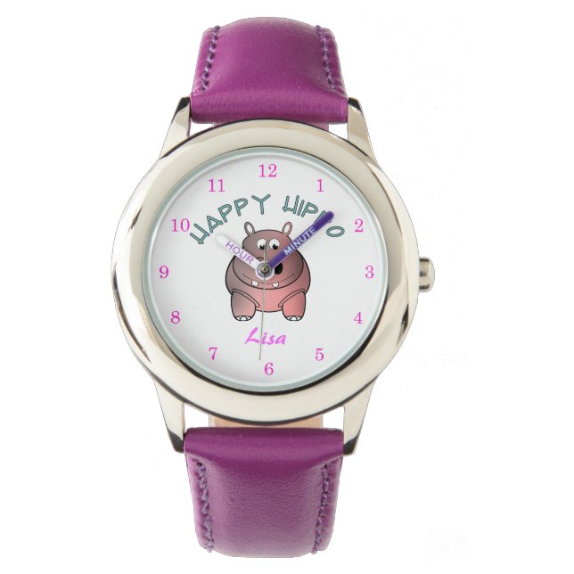 Lycklig Hippo Barn Watch Armbandsur (Framsida)