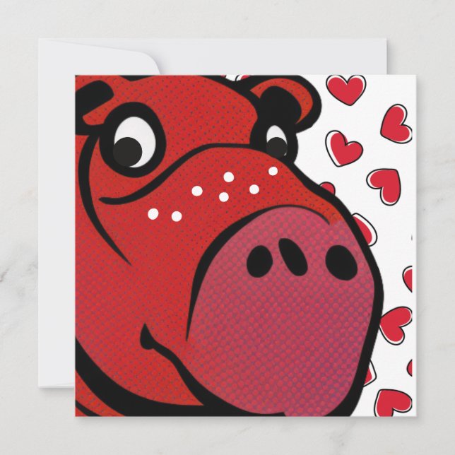 Lycklig Hippo Julkort (Framsida)