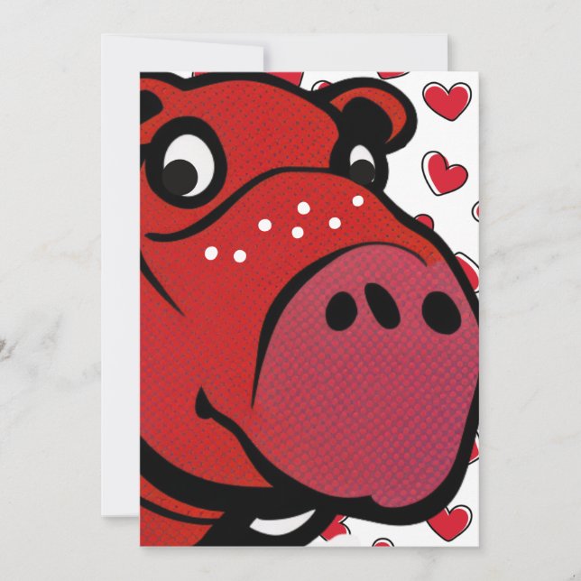 Lycklig Hippo Julkort (Framsida)