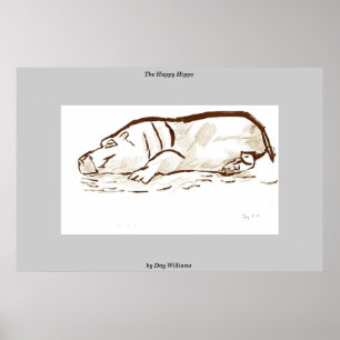 Lycklig Hippo Poster