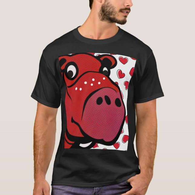 Lycklig Hippo T Shirt (Framsida)