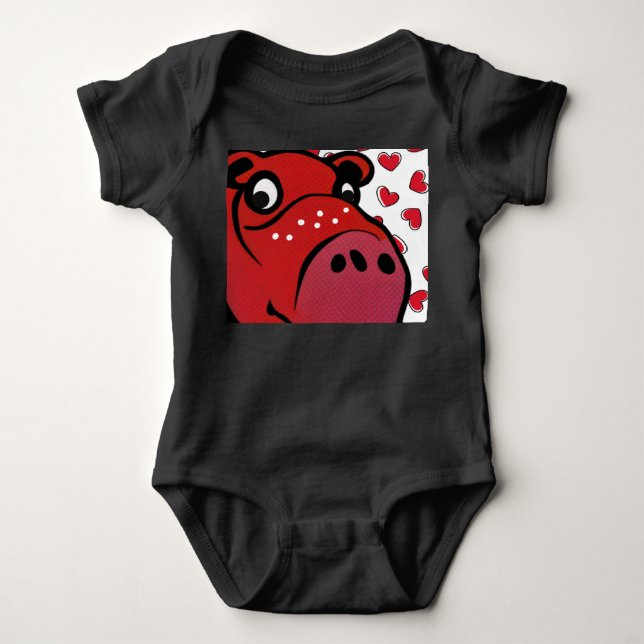 Lycklig Hippo T Shirt (Framsida)