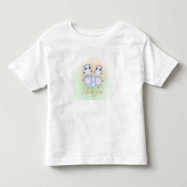 Lycklig Hippo T Shirt (Framsida)