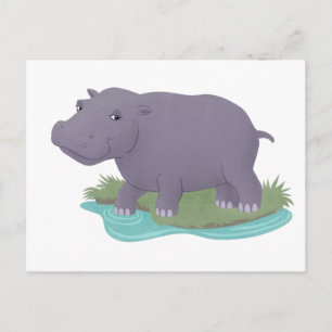 Lycklig Hippo Vykort