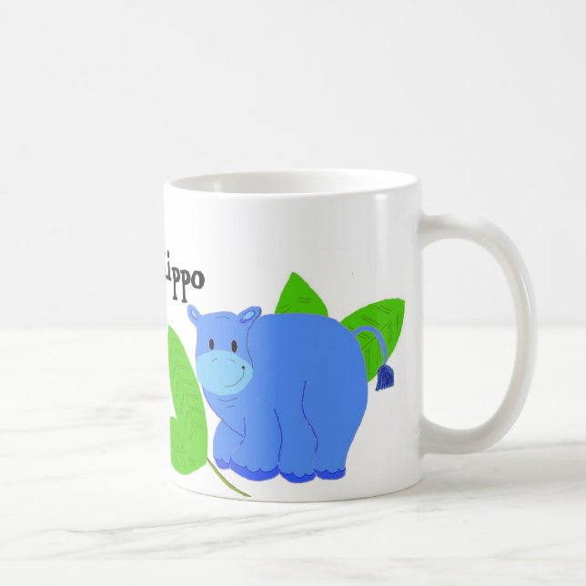 Lycklig Hippopotamus Kaffemugg (Höger)