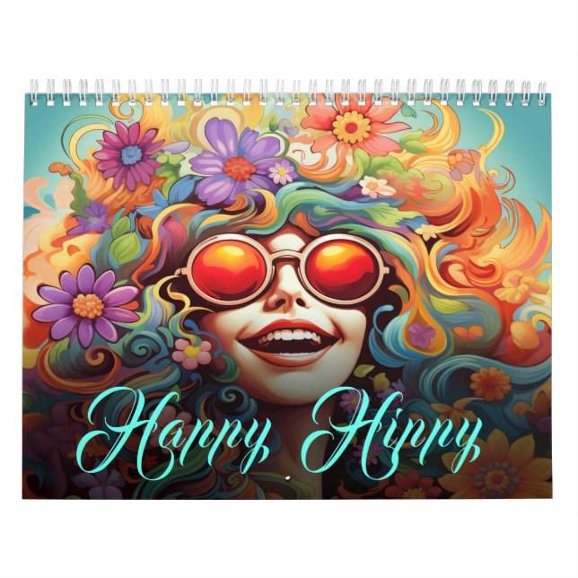 Lycklig Hippy Calendar Kalender (Omslag)