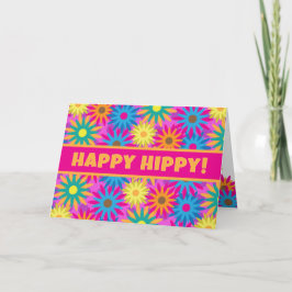 Lycklig Hippy födelsedag för rolig 60-talflower Kort