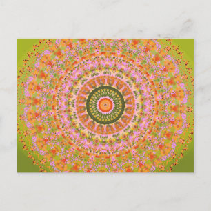 Lycklig Hippy Mandala Vykort