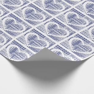Lycklig hjärta för Hanukkah helgdagblått som sl Presentpapper