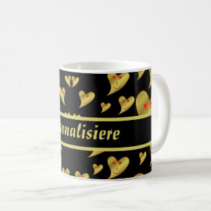 lycklig, hjärta, kärlek, leende, kvinna, söt, glad kaffemugg