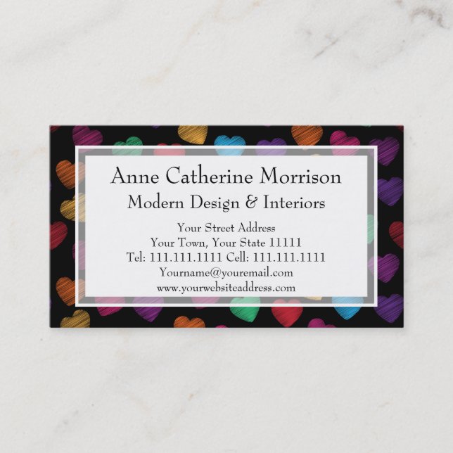 Lycklig hjärtaBabysitter, barnomsorg, formgivare Visitkort (Framsida)