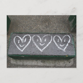 Lycklig hjärtan vykort