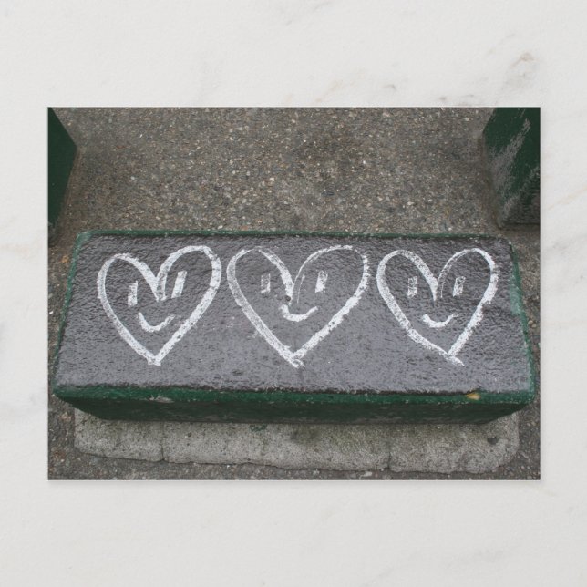 Lycklig hjärtan vykort (Framsida)