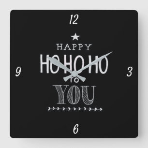 *LYCKLIG HO HO HAN TILL DIG* CHRISTMAS CLOCK FYRKANTIG KLOCKA
