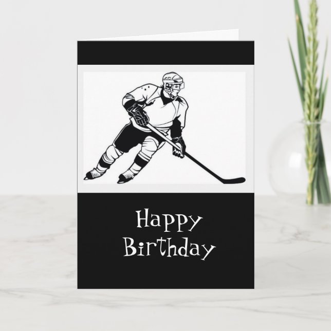 Lycklig Hockey Birthday Roligt Humor Kort (Framsida)