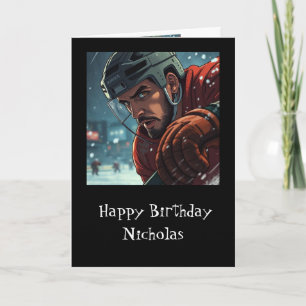 Lycklig Hockey Birthday Roligt Humor Kort