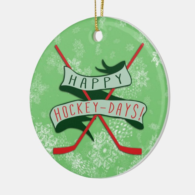 Lycklig Hockey Days jul Ornament (Vänster)