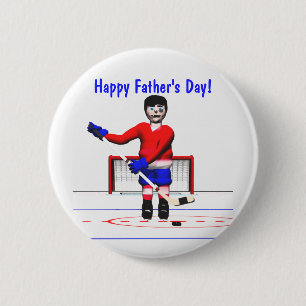 Lycklig Hockey Fars dag Knapp