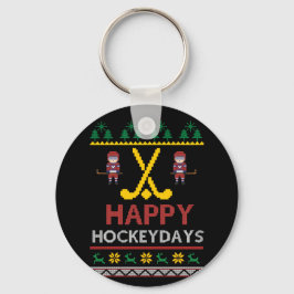 Lycklig Hockeydays Hockey jul Julafton Gift Nyckelring