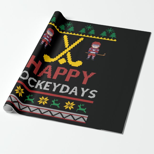 Lycklig Hockeydays Hockey jul Julafton Gift Presentpapper (Utrullad)