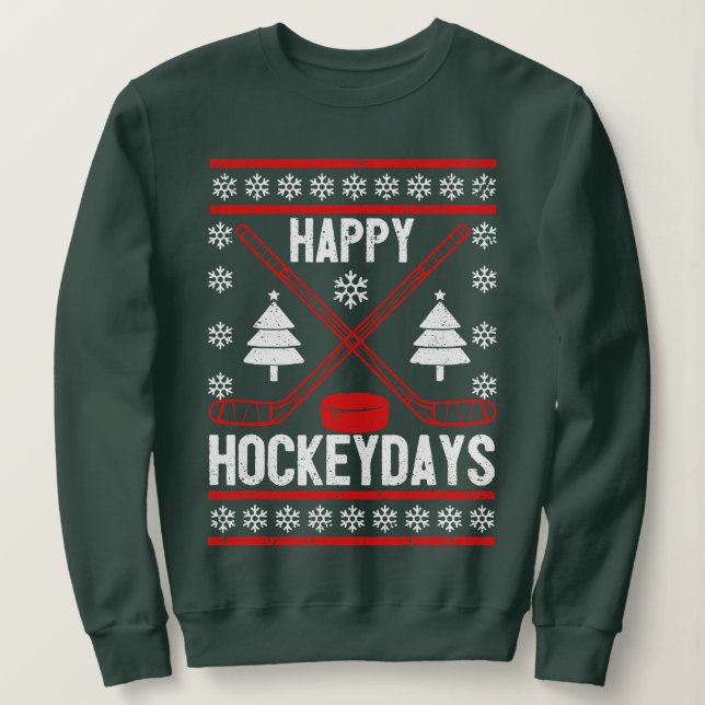 Lycklig Hockeydays Ljuny Jul Ice Hockey Player T Shirt (Design framsida)