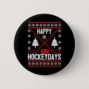 Lycklig Hockeydays Roligt jul Ice Hockey Player F Knapp