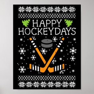 Lycklig Hockeydays Ugly jul Julafton Hockey Manar  Poster