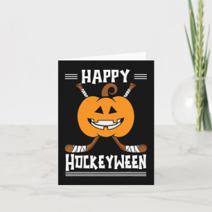Lycklig Hockeyween Halloween Ice Hockey Player och Kort