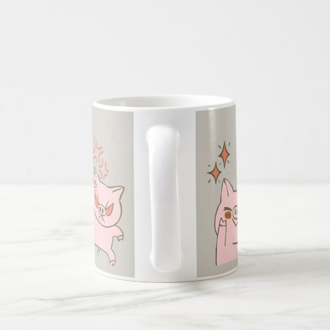 Lycklig Hog Kaffemugg (Handtag)