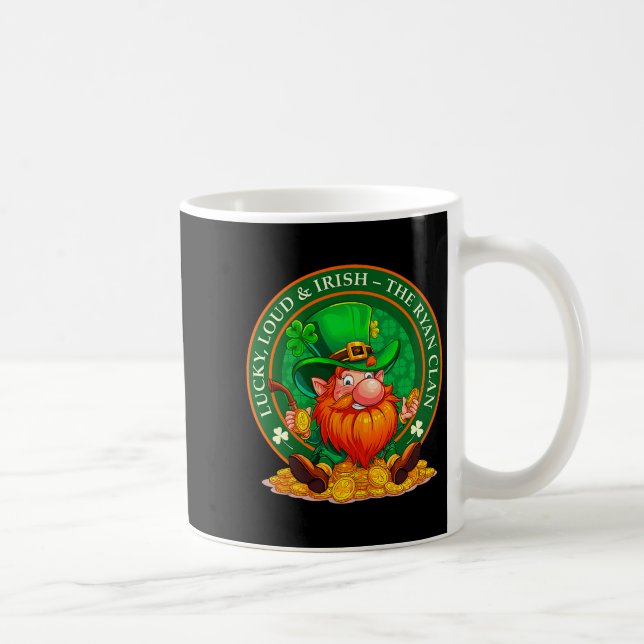 Lycklig, högljudd & irländsk – The Ryan Clan St Pa Kaffemugg (Höger)