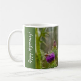 Lycklig Hogmanay Scottish Thistle honey Bees Kaffemugg