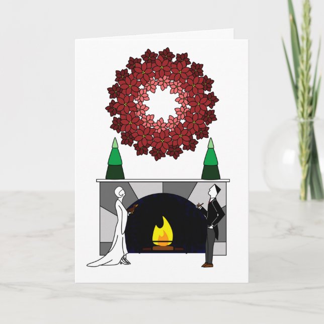 Lycklig Hoidagar Poinsettia Utslag Kort (Framsida)