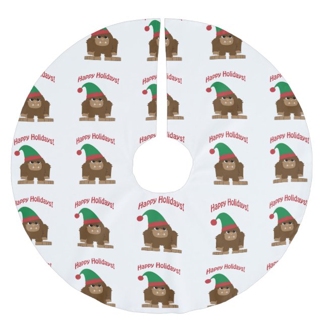 Lycklig Hokidays! Jul Bigfoot Julgransmatta Borstad Polyester (Framsidan)