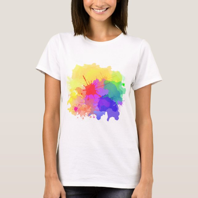 Lycklig Holi-bakgrund. Hinduism, färg. T Shirt (Framsida)