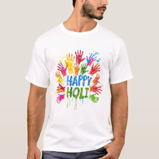 Lycklig Holi Colorful Händer | Firande i Indien T Shirt