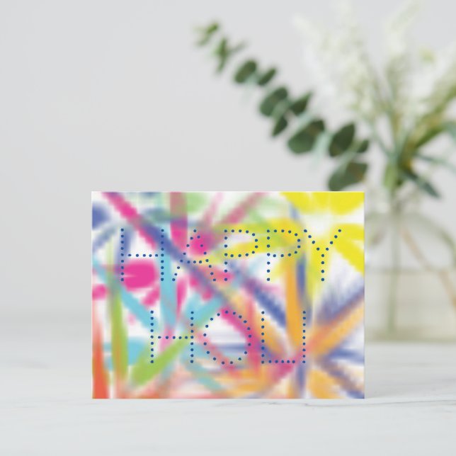 Lycklig Holi, festival av färg, holi hai Vykort (Stående Fram)