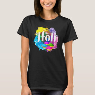 Lycklig Holi Festival Färg Heart India Hindu Vår T Shirt