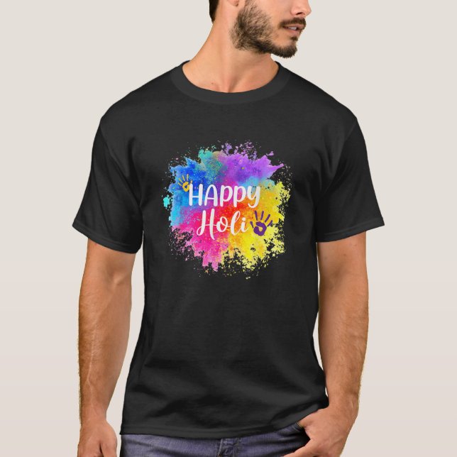 Lycklig Holi-festival Indien Färg Vår för kvinnor T Shirt (Framsida)