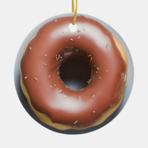 Lycklig Holi-Glaze Funny Donut Pun-jul Julgransprydnad Keramik