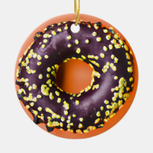 Lycklig Holi-Glaze Funny Donut Pun-jul Julgransprydnad Keramik