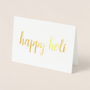 lycklig holi guld foil folierat kort
