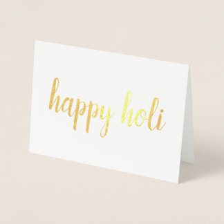 lycklig holi guld foil folierat kort