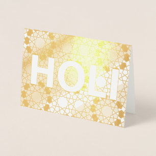 lycklig holi guld foil folierat kort