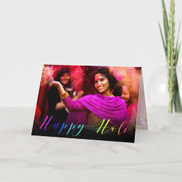Lycklig Holi Hai Fototypografi - gratulationskort Kort