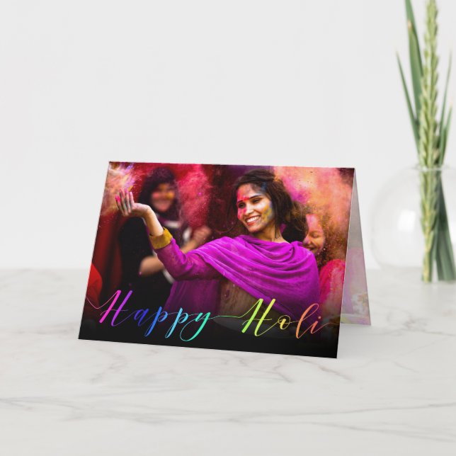 Lycklig Holi Hai Fototypografi - gratulationskort Kort (Framsida)